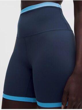 NWT Lululemon Align Super High Rise Short 6” in Club Blue/ Ocean Wave